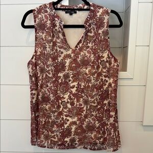 Papermoon Annie Split Neck Blouse Floral Sleeveless Top
